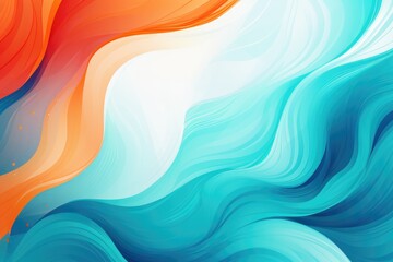 Colors of April, abstract background with waves in dark green, light green and orange hues, and with copyspace for your text. April background banner for special or awareness day, week or month