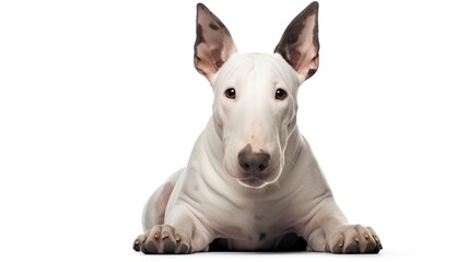 Dog, Bull Terrier in sitting position