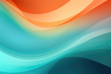 Colors of April, abstract background with waves in dark green, light green and orange hues, and with copyspace for your text. April background banner for special or awareness day, week or month