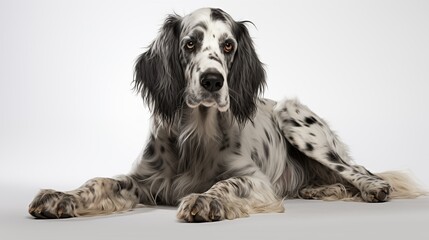 Dog, English Setter in sitting position