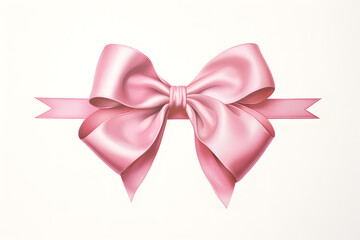 pink bow ribbon on white background