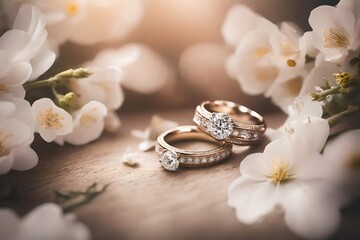 Fototapeta na wymiar luxury diamond wedding ring ,engagement rings, engagement, wedding rings