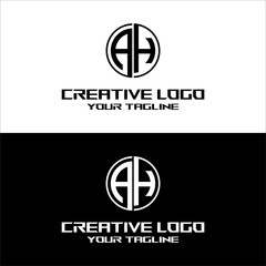 creative letter logo ah desain vektor