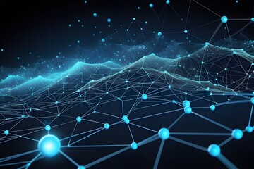 Cyber big data flow background, Network path connecting flow. Concept of AI technology, digital communication, science research,