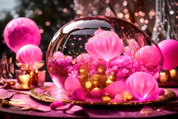 multicolor decorative crystal balls background with shinning materials inside it with fully furnished and clean background  