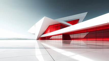 Abstract polygonal building exterior design, conceptual architectural design