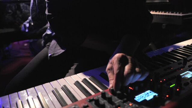 Pianist playing on stage