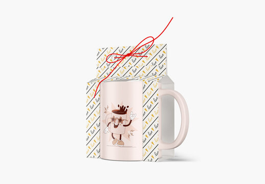Mug in Box Packaging Mockup
