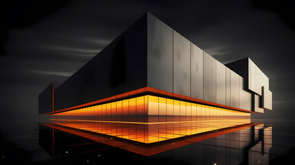 Modern polygonal building exterior design, future architecture
