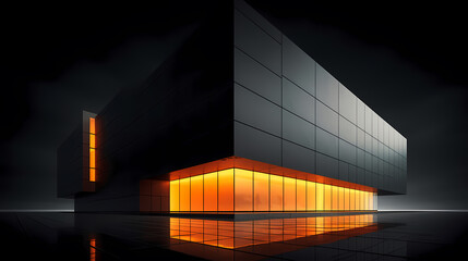 Modern polygonal building exterior design, future architecture
