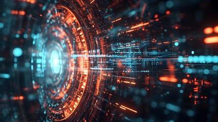 Abstract technology futuristic background, Conceptual HUD space.