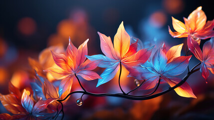 Autumn leaves Background Beautiful Composition Glowing