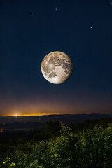 Fototapeta na wymiar Moon in the starry sky