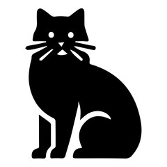 Charming House Cat Vector Icon - Perfect for Pet Lovers, Adorable Domestic Cat Illustration, Modern Feline Graphic, Cute Kitty Design, Elegant Home Cat Symbol for Websites & Digital Projects