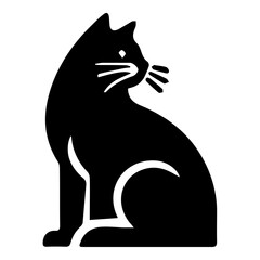 Obraz premium Charming House Cat Vector Icon - Perfect for Pet Lovers, Adorable Domestic Cat Illustration, Modern Feline Graphic, Cute Kitty Design, Elegant Home Cat Symbol for Websites & Digital Projects