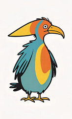 Obraz premium vector illustration, flat logo of cute animal vector icon, primitive childish doodle, isolated on white background,