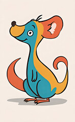 vector illustration, flat logo of cute animal vector icon, primitive childish doodle, isolated on white background,