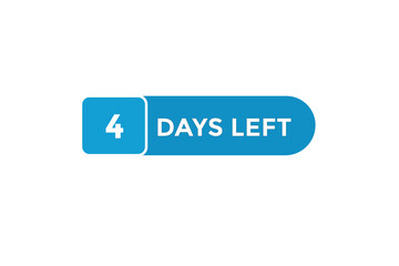 4 days left  countdown to go one time  background template,4 day countdown left banner label button