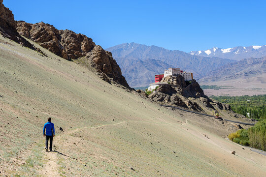 panoramic view of thiksey monastery in leh ladakh, india