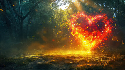 Enchanted Heartbeat A Vivid Fantasy in Nature's Embrace