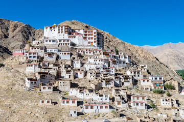 views of chemrey village in leh ladakh, india