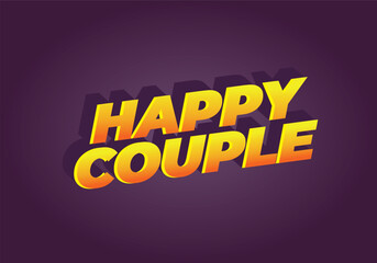 Naklejka na ściany i meble Happy couple. Text effect in 3D style with eye catching color