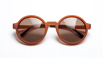 round brown sunglasses isolate
