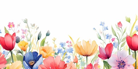 banner mockup, may, colorful watercolor mother's day banner background with space for text