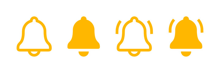 Notification bell icon set