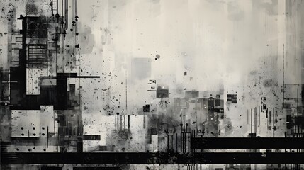 vintage grunge black and white collage background. Different textures and shapes