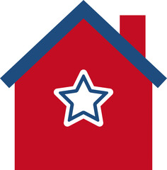 Patriotic USA house vector 