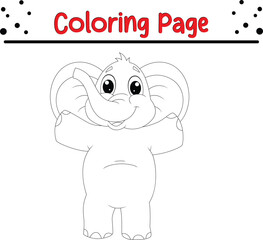 baby Elephant coloring page for kids. animal coloring book for children