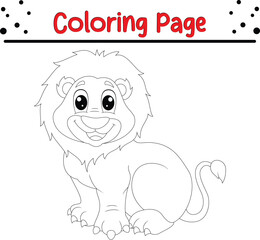 baby lion coloring page for kids. animal coloring book for children