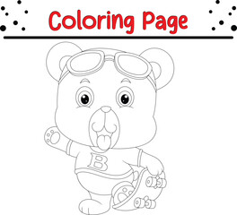 bear coloring book for kids. Wild animal coloring pages for children