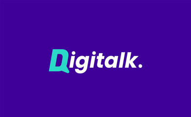 Digital Talk modern logo concept vector illustration