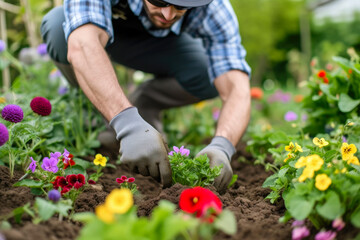 Fototapeta premium Floral Elegance: Cultivating a Garden Oasis