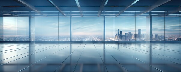 modern Empty loft unfurnished contemporary glass Digitally Generated Background