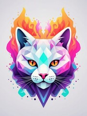 vector digital work of cats with colorful color

