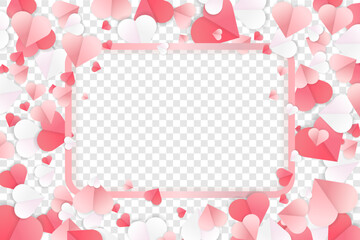 Pink and White Flying Hearts: Romantic Paper Cut Decorations for Valentine's Day