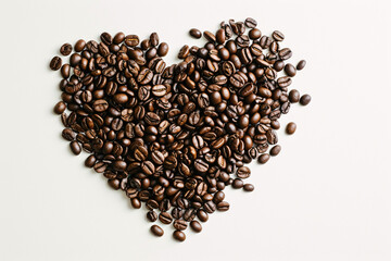 Heart Shape Made of Coffee Beans