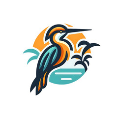 Obraz premium flat vector logo of animal bird