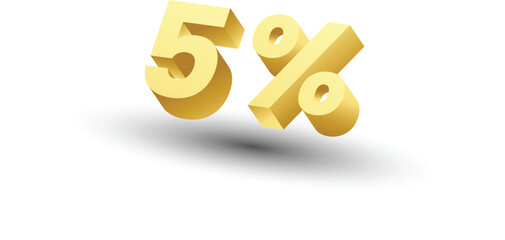 Attractive 3D 5 Percent Discount Banner