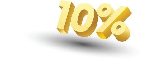 Attractive 3D 10 Percent Discount Banner