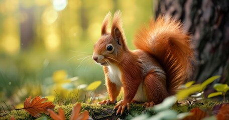 The Enchanting Presence of a Cute Red Squirrel in the Realm of Wildlife