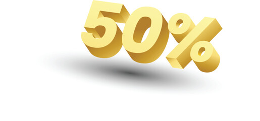Attractive 3D 50 Percent Discount Banner