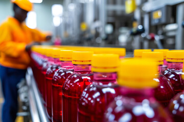 Inspecting the Essence: Female Worker Guarantees Juice Purity