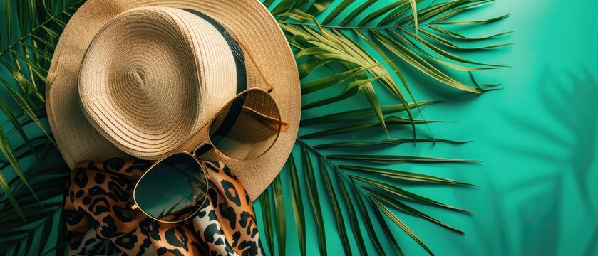 Tropical Elegance: A Close-Up of a Palm Tree and High Fashion Accessory