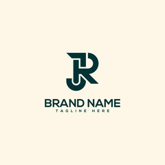 Fototapeta premium Alphabet initial letter JR RJ logo design template - vector.