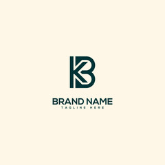 Alphabet initial letter KB BK logo design template - vector.