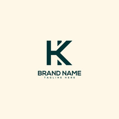 Alphabet initial letter KH HK logo design template - vector. - obrazy, fototapety, plakaty